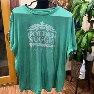 Vintage Golden Nugget Casino T Shirt, Unisex, XL, Green, Worn, So Thin So Soft